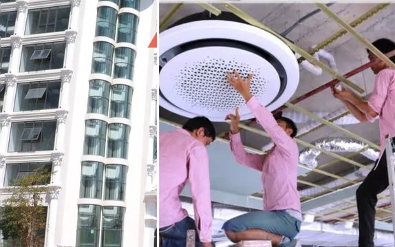 Tòa nhà 23 Quang Trung và kỹ thuật Hồng Hà lắp điều hòa âm trần