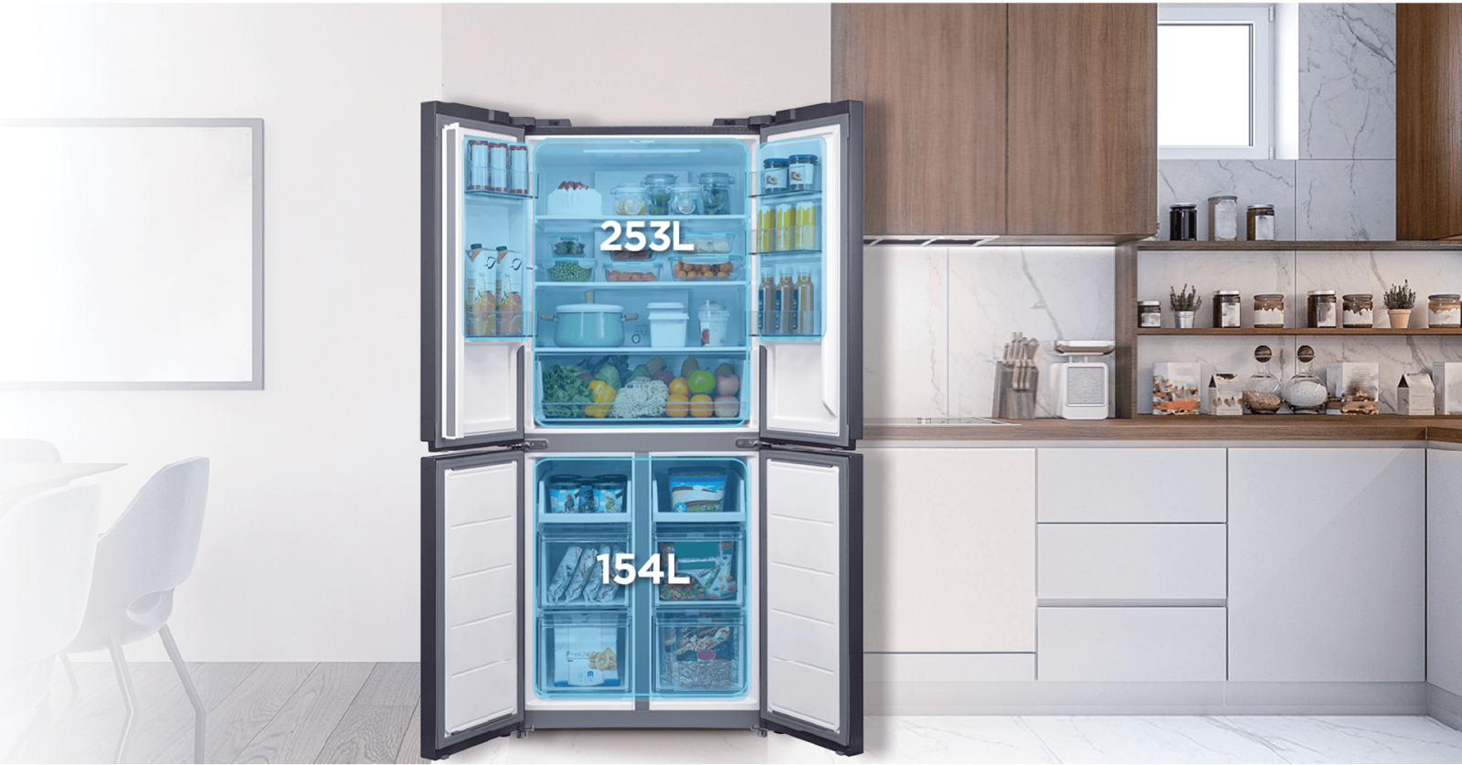 Tủ lạnh Midea Multi Door 410 lít MDRF550FGG28VN 1