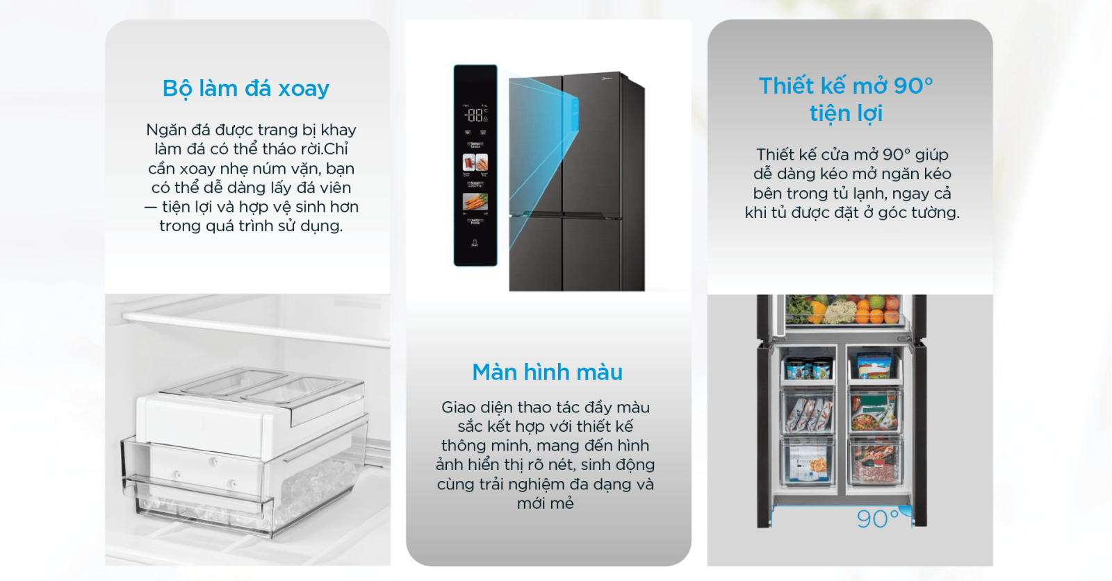 Tủ lạnh Midea Multi Door 410 lít MDRF550FGG28VN 2