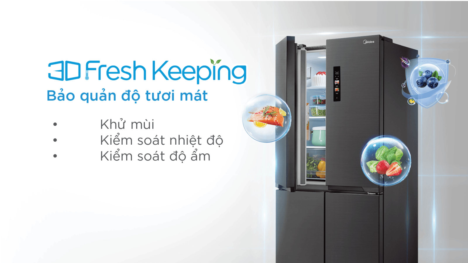 Tủ lạnh Midea Multi Door 410 lít MDRF550FGG28VN
